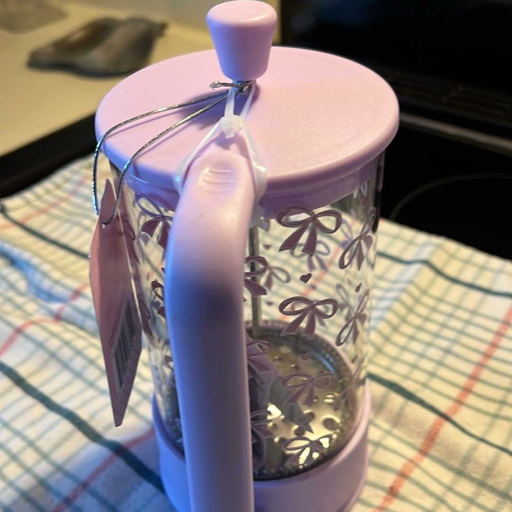Paris Hilton 8-Cup French Press Coffee Maker lavender a bow design NEW - Picture 5 of 9